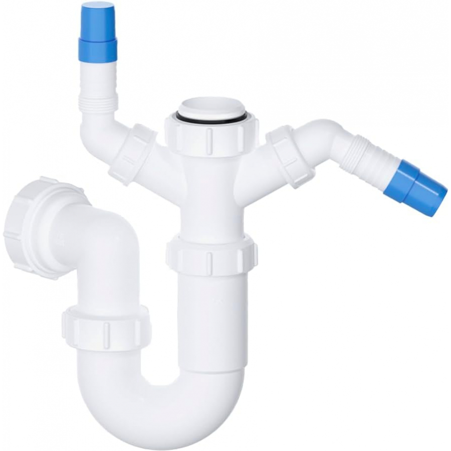 VIVA 40mm Sink Trap with Twin Appliance Nozzles | 1½" P Trap | WTST02 - Image 8