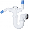 VIVA 40mm sink trap with twin appliance nozzles 1½ inch WTST02