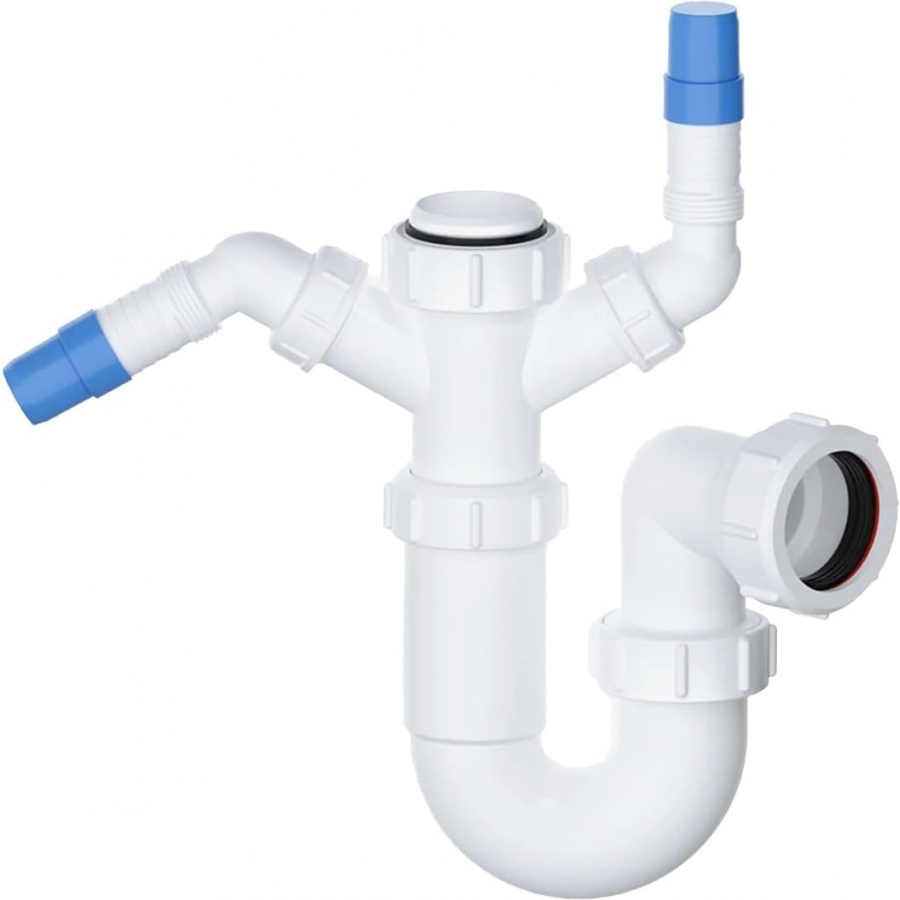 VIVA 40mm sink trap with twin appliance nozzles 1½ inch WTST02