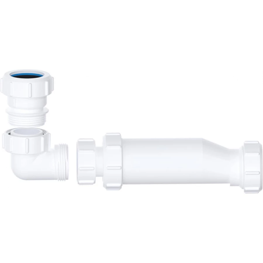 32mm self-sealing waste valve with 90 degree inlet and compression adapter