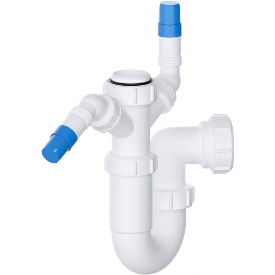 VIVA 40mm Sink Trap with Twin Appliance Nozzles | 1½" P Trap | WTST02 - Image 7