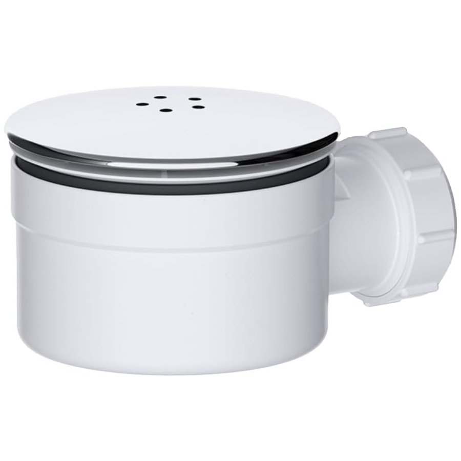 90mm chrome shower trap with 50mm water seal and 30L/min flow rate
