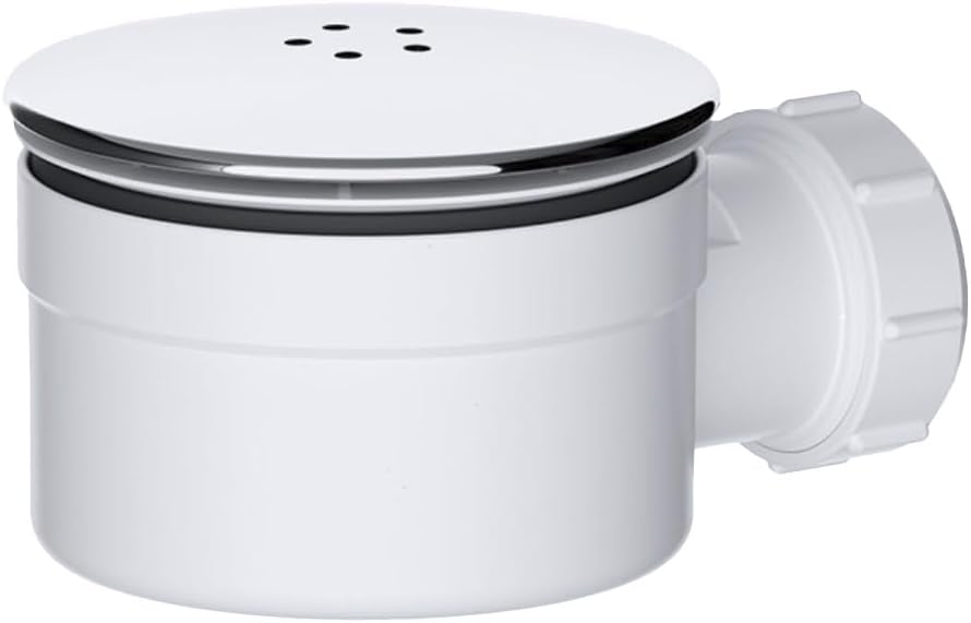 90mm chrome shower trap with 50mm water seal and 30L/min flow rate