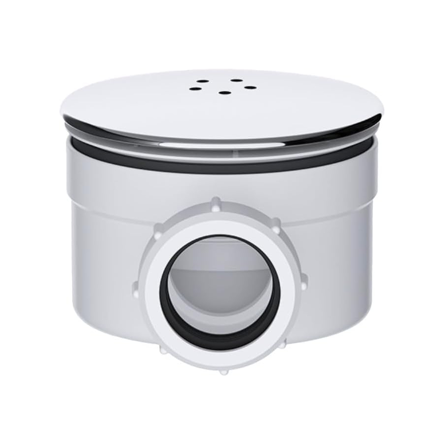 Chrome top shower waste trap for 1½ inch waste pipe