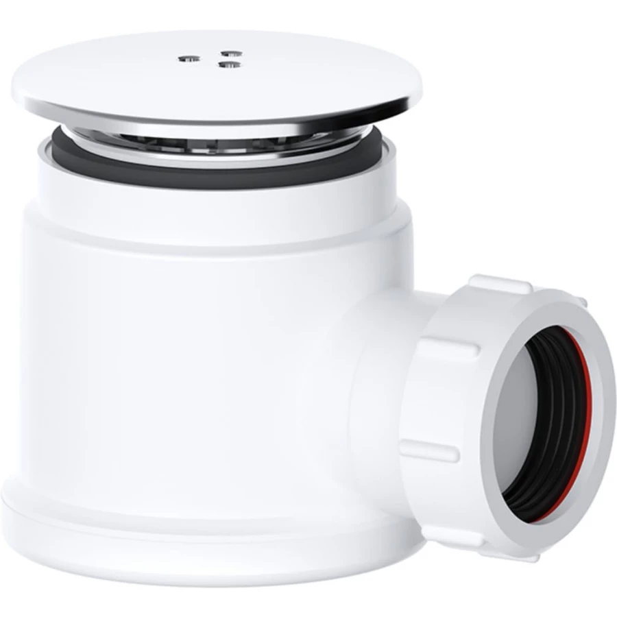 PlumbEZ compact chrome shower trap 50mm waste hole