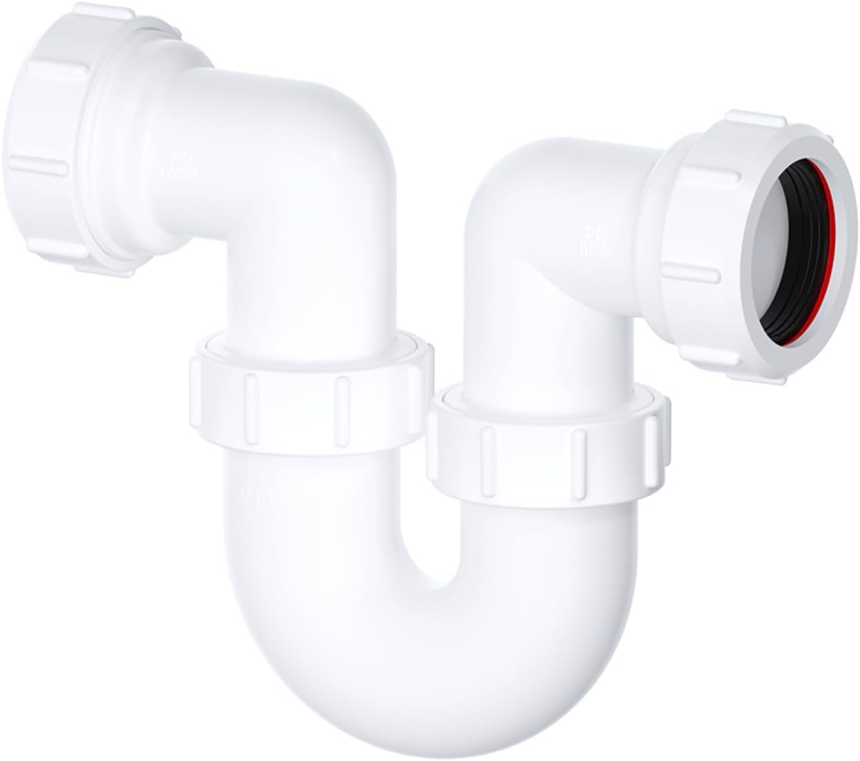White polypropylene 1½ inch swivel running trap for kitchen sink waste