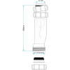 VIVA WTSTC32 waterless basin trap for horizontal or vertical installation