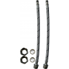 WRAS 2X M10 Flexible Tap Connector Pipe Tails 10mm M x 15mm Compression Hose (300mm) - Pack of 2 Flexible Tap Connectors