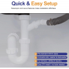 White polypropylene sink trap with washing machine waste hose connection