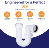 White polypropylene 1½ inch swivel P trap for sink waste pipe