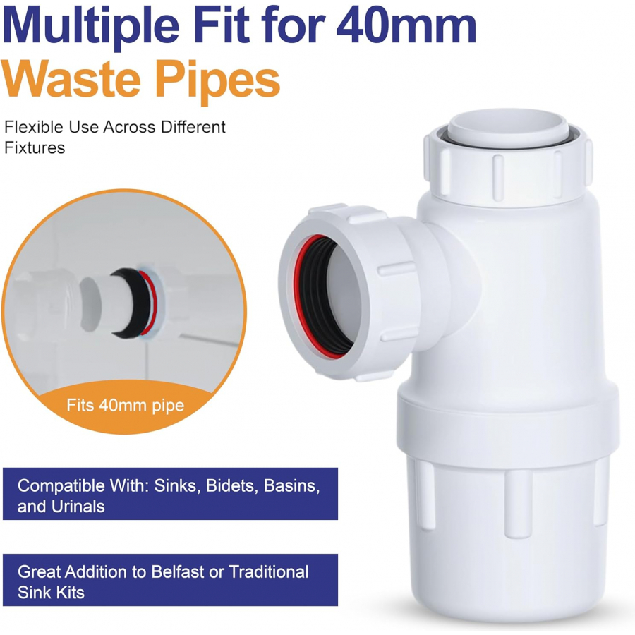VIVA compression bottle trap for kitchen sink waste installation