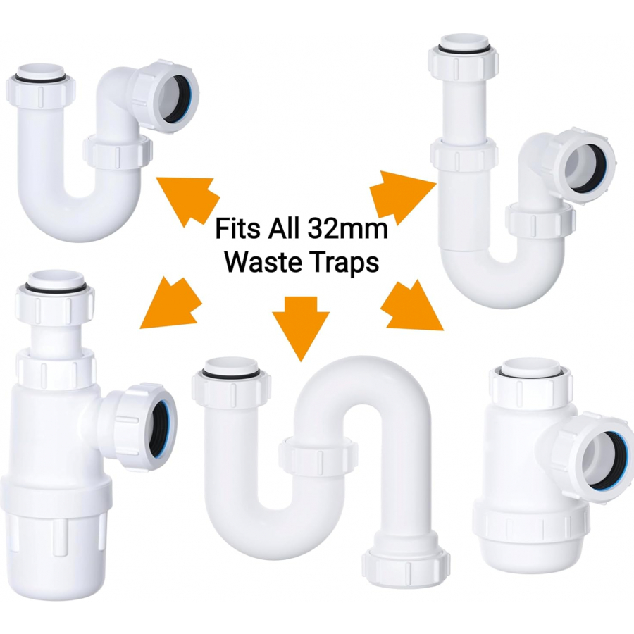 PlumbEZ 1¼ inch trap washers for leak prevention in waste pipe connections