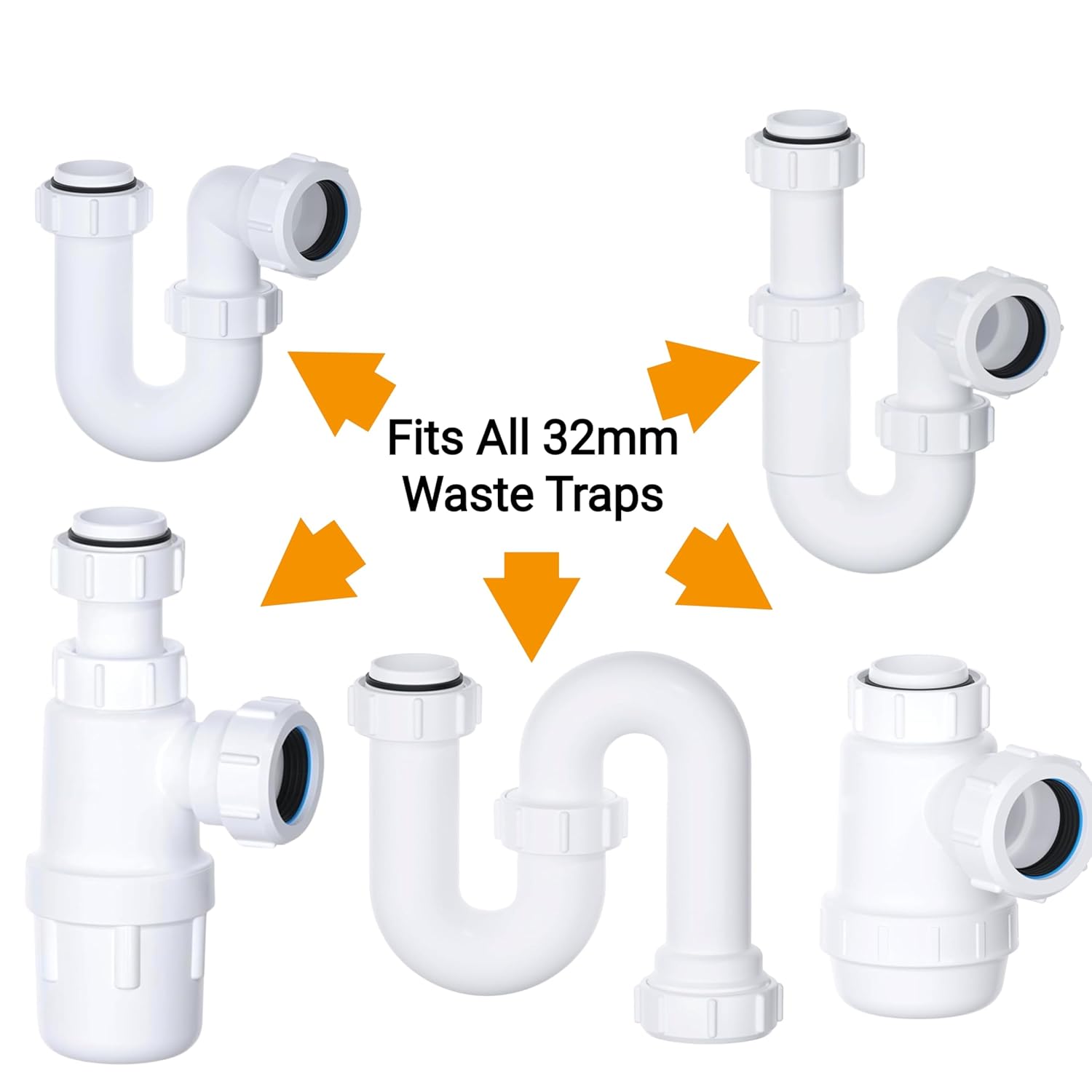PlumbEZ 1¼ inch trap washers for leak prevention in waste pipe connections