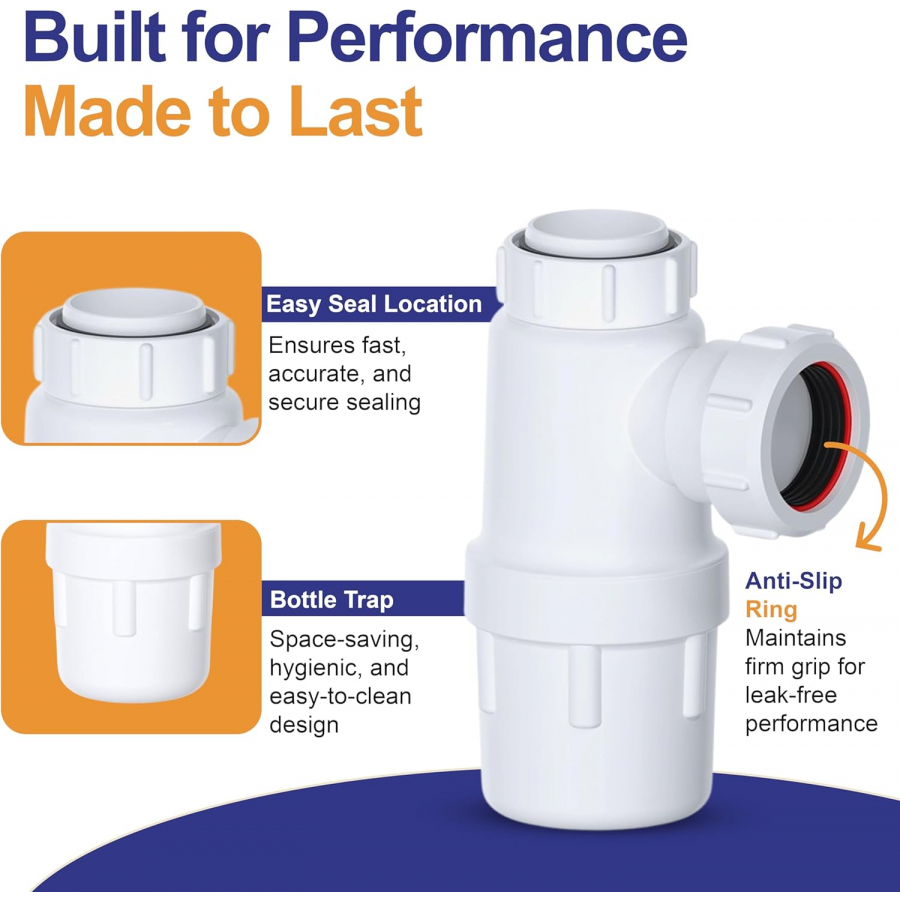 VIVA 40mm Bottle Trap | 1½" Kitchen Sink Trap | WTBT4076 - Image 6
