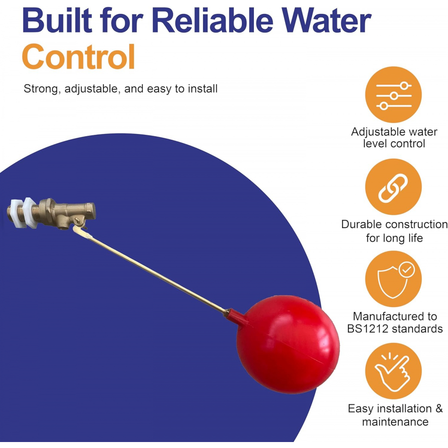 PlumbEZ 1/2 inch Part 1 ballcock float valve for water tank