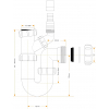 VIVA WTST01 40mm kitchen sink trap with dishwasher waste connection