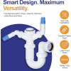 VIVA WTST02 40mm kitchen sink trap with washing machine and dishwasher waste connections