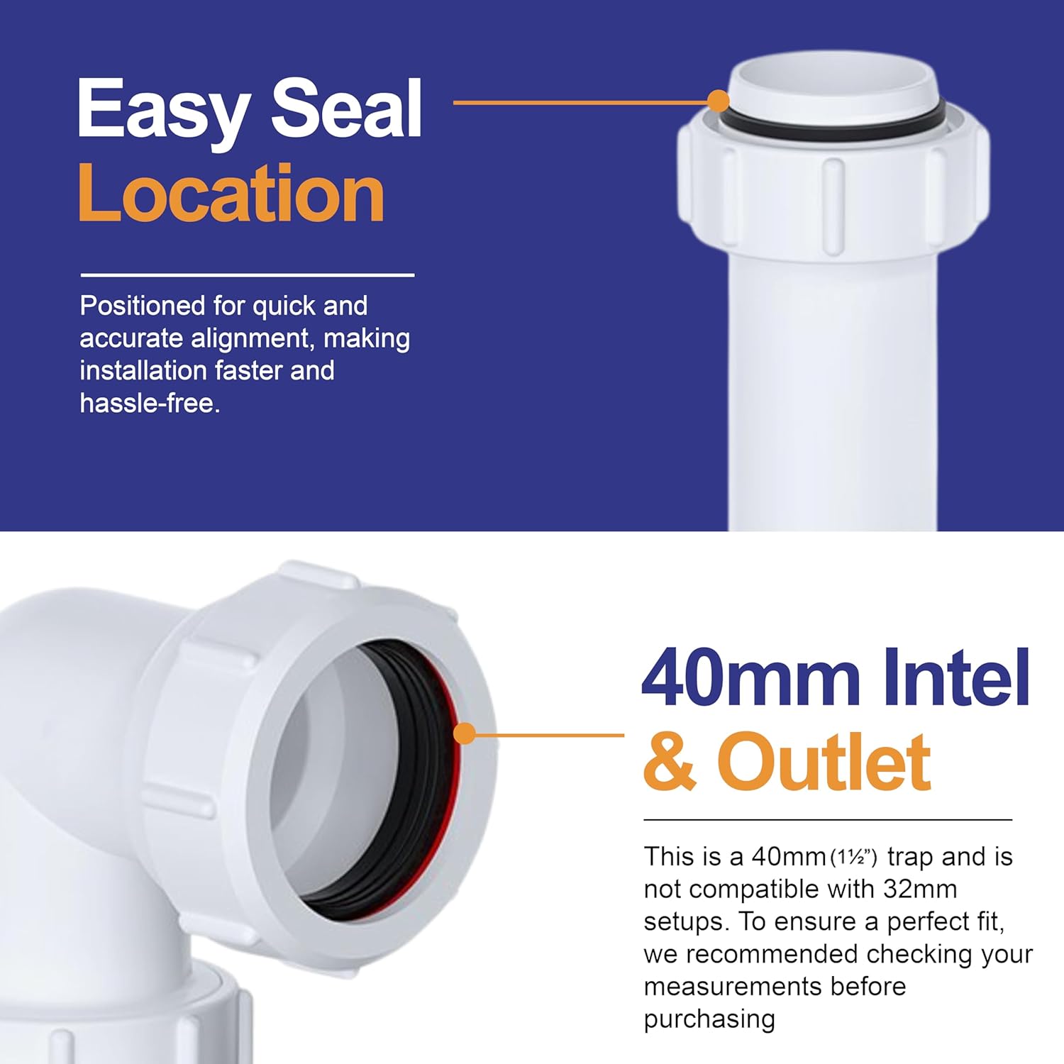VIVA compression swivel P trap for kitchen sink waste installation