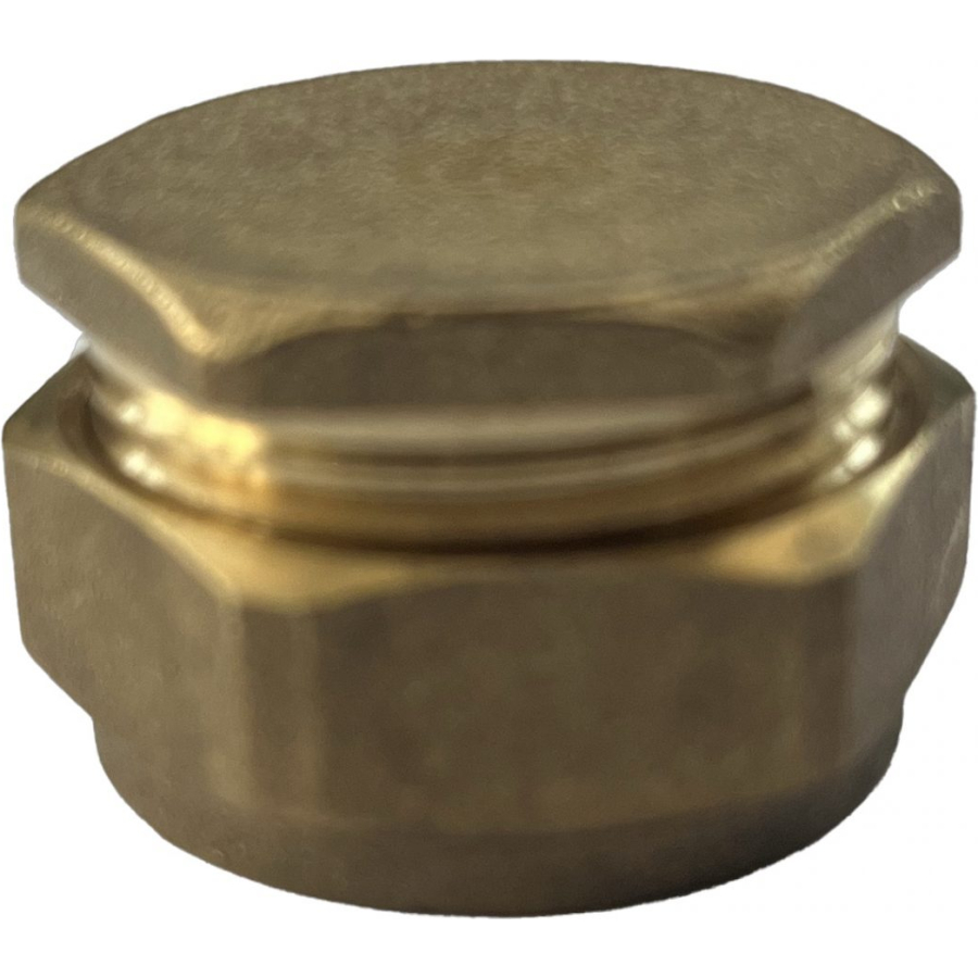 WRAS 22mm Brass Compression Stop End Blank Cap for Copper Pipe