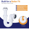 32mm telescopic P trap with universal outlet for waste pipe