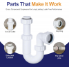 VIVA adjustable basin trap for bathroom sink waste installation