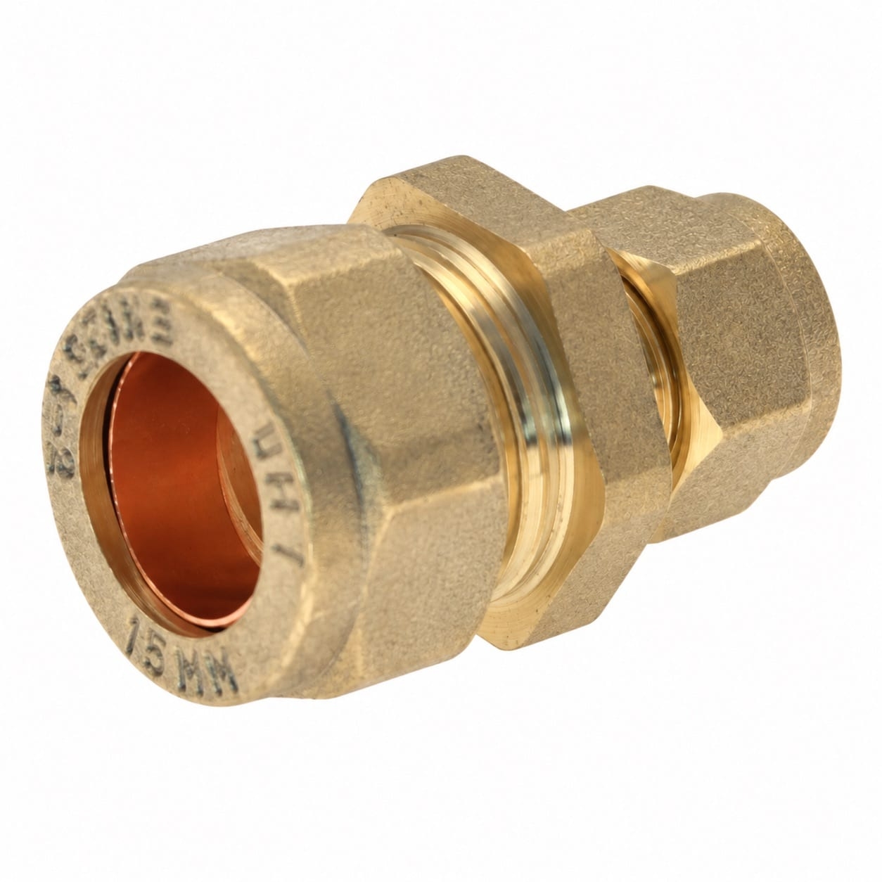 PlumbEZ 15mm x 8mm Brass Compression Reducing Coupling WRAS