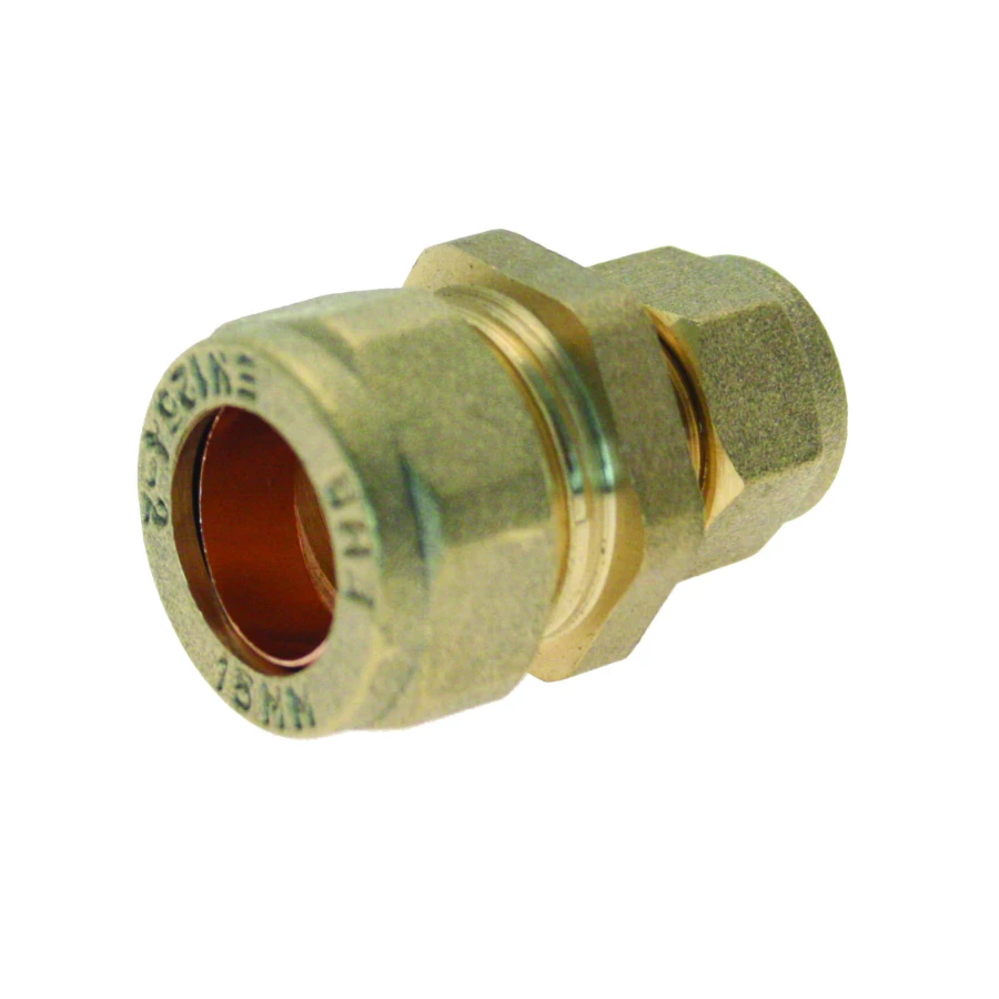 PlumbEZ 15mm x 10mm Brass Compression Reducing Coupling