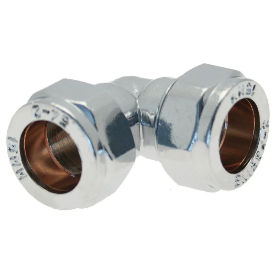 PlumbEZ 15mm Chrome Compression Elbow – WRAS