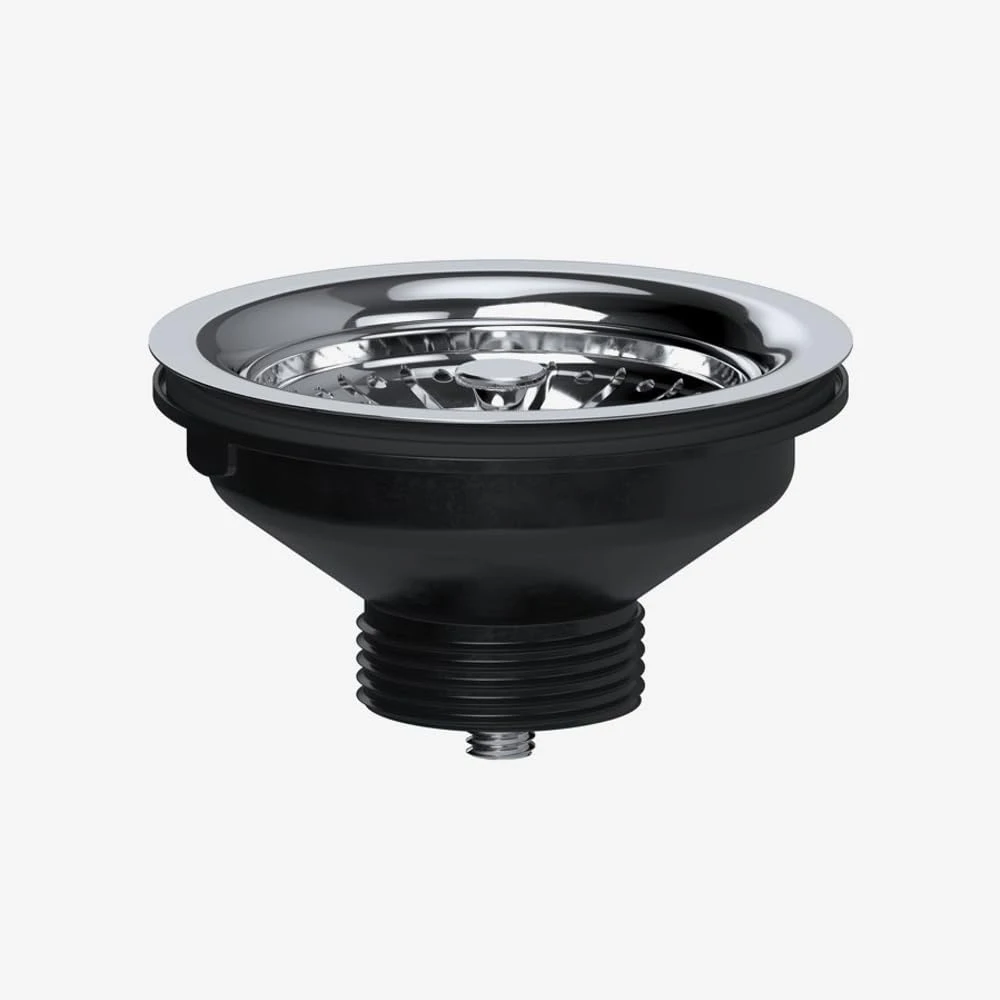 Gold & White 40mm Basket Strainer Waste | Round Overflow