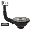 Peerless Stainless Steel Basket Strainer Sink Waste | Square Overflow | 1½"