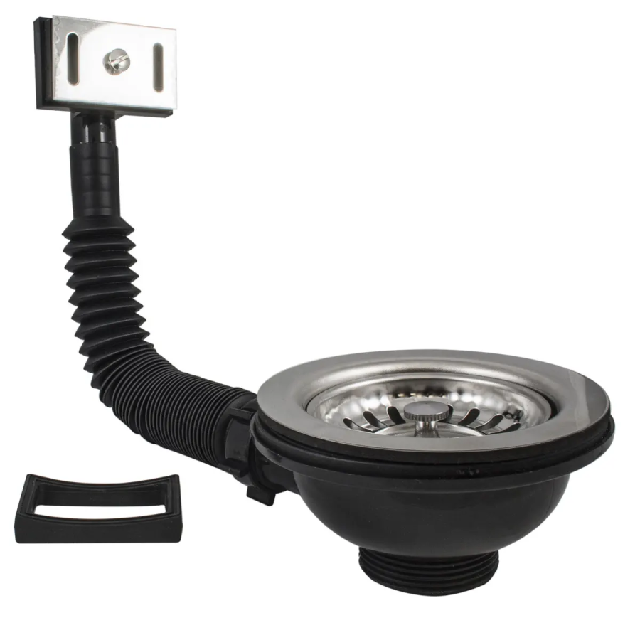 Peerless Stainless Steel Basket Strainer Sink Waste | Square Overflow | 1½"