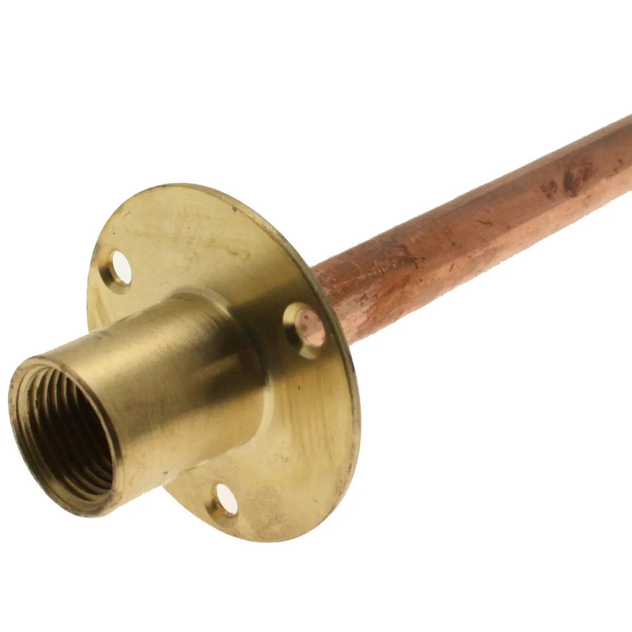 PlumbEZ Wallplate Adaptor with 350mm Copper Pipe | 15mm x ½"