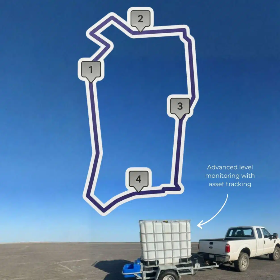 Magnus SENTRi GPS version tracking the route of a towed IBC tank