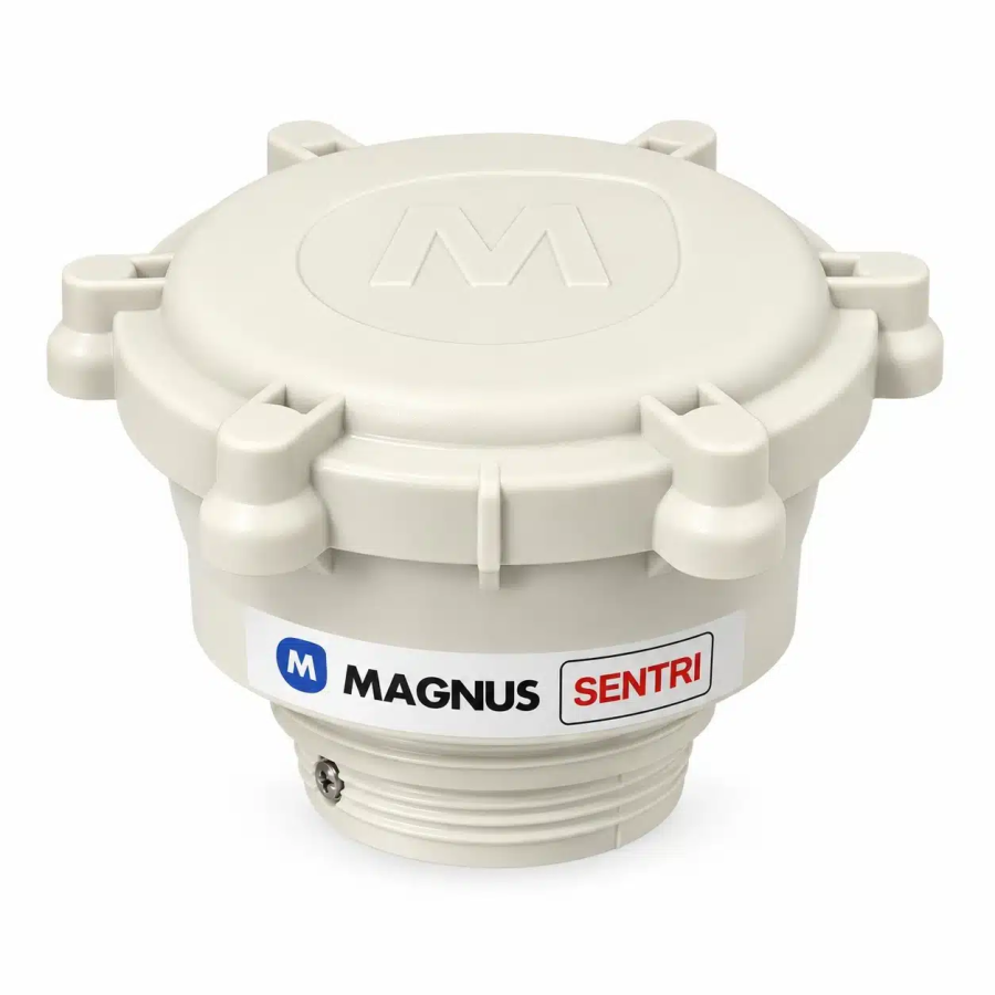 Magnus SENTRi tank monitor with the threaded BSP adaptor for metal tanks