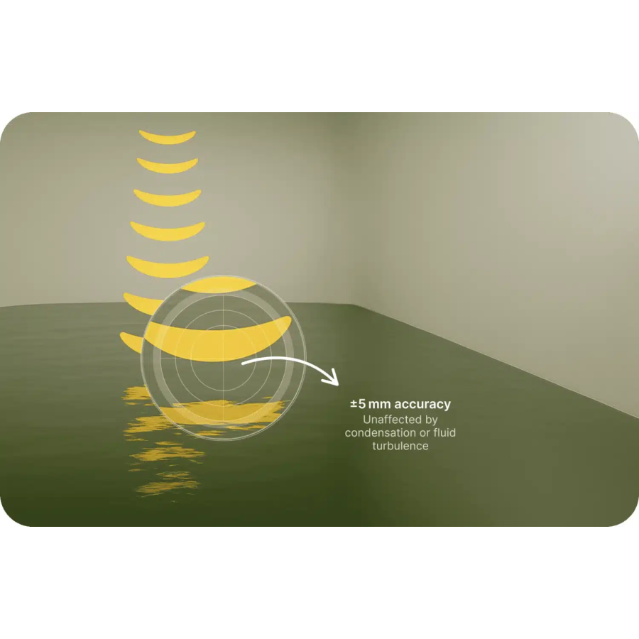 Radar level reading with 5 mm accuracy, unaffected by condensation