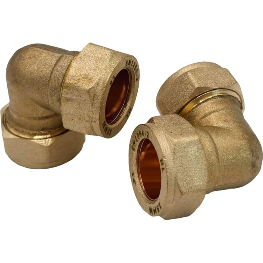 PlumbEZ 10mm Brass Compression Elbow – WRAS