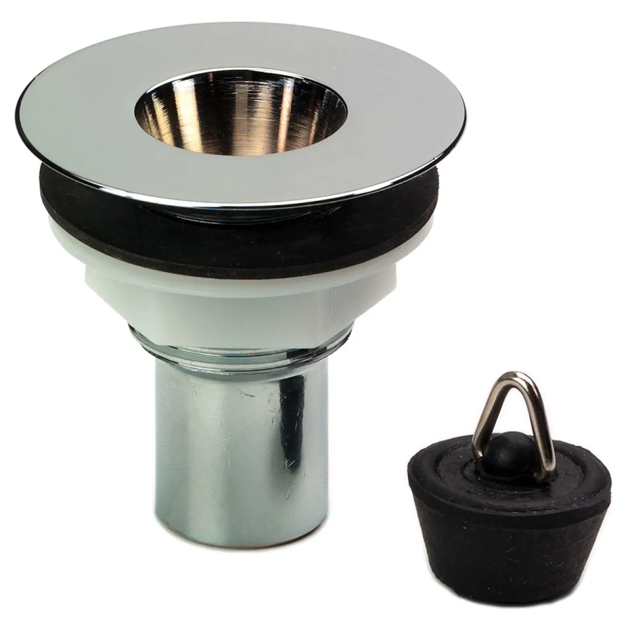 PlumbEZ Caravan Waste 2" flange, plastic back nut, poly plug