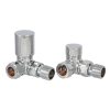 PlumbEZ Chrome Towel Rail Valves Corner pattern (pair)