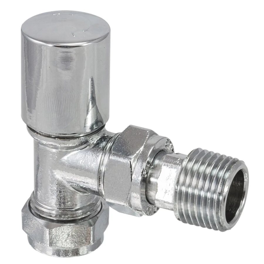PlumbEZ Chrome Towel Rail Valves Derwent angled (single)