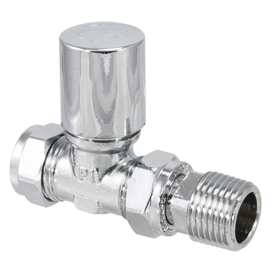 PlumbEZ Chrome Towel Rail Valves Derwent straight (single)