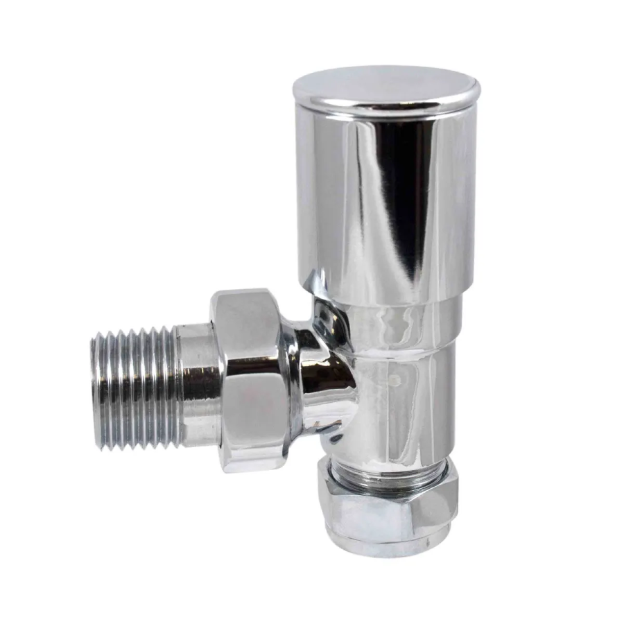 PlumbEZ Chrome Towel Rail Valves Rimini angled (single)