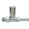 PlumbEZ Chrome Towel Rail Valves Rimini straight (single)