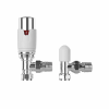 PlumbEZ Designer TRV and Lockshield Pack White and chrome, angled