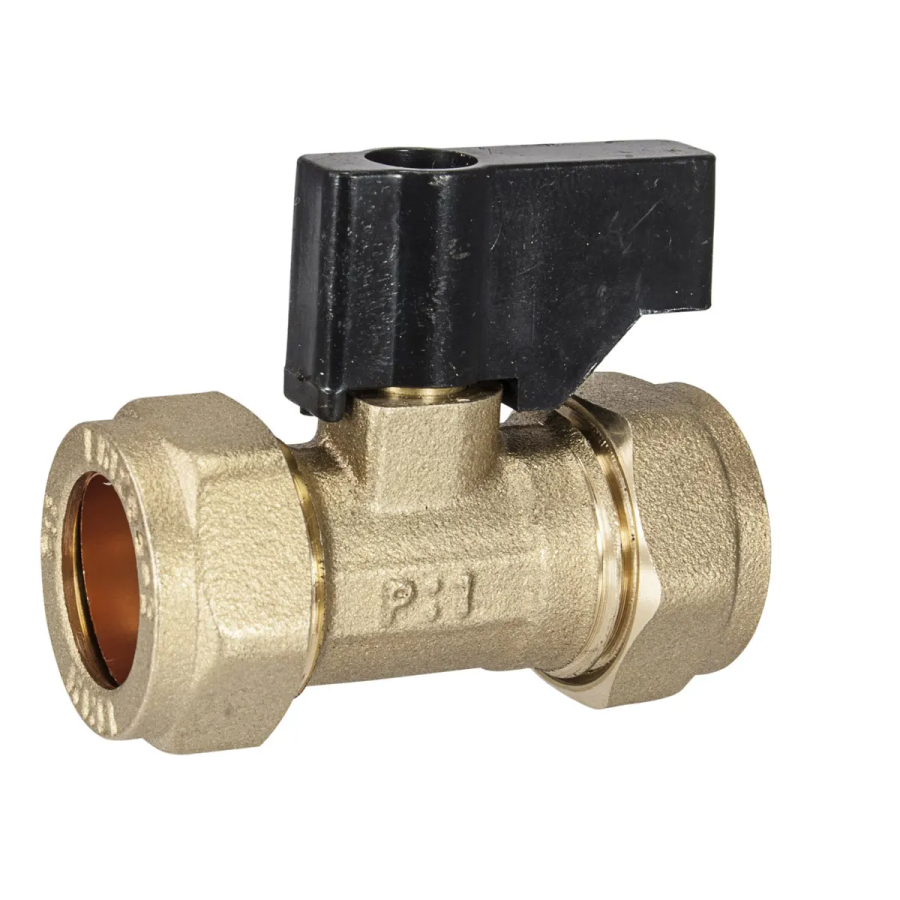 PlumbEZ Isolating Valve 15mm brass with lever