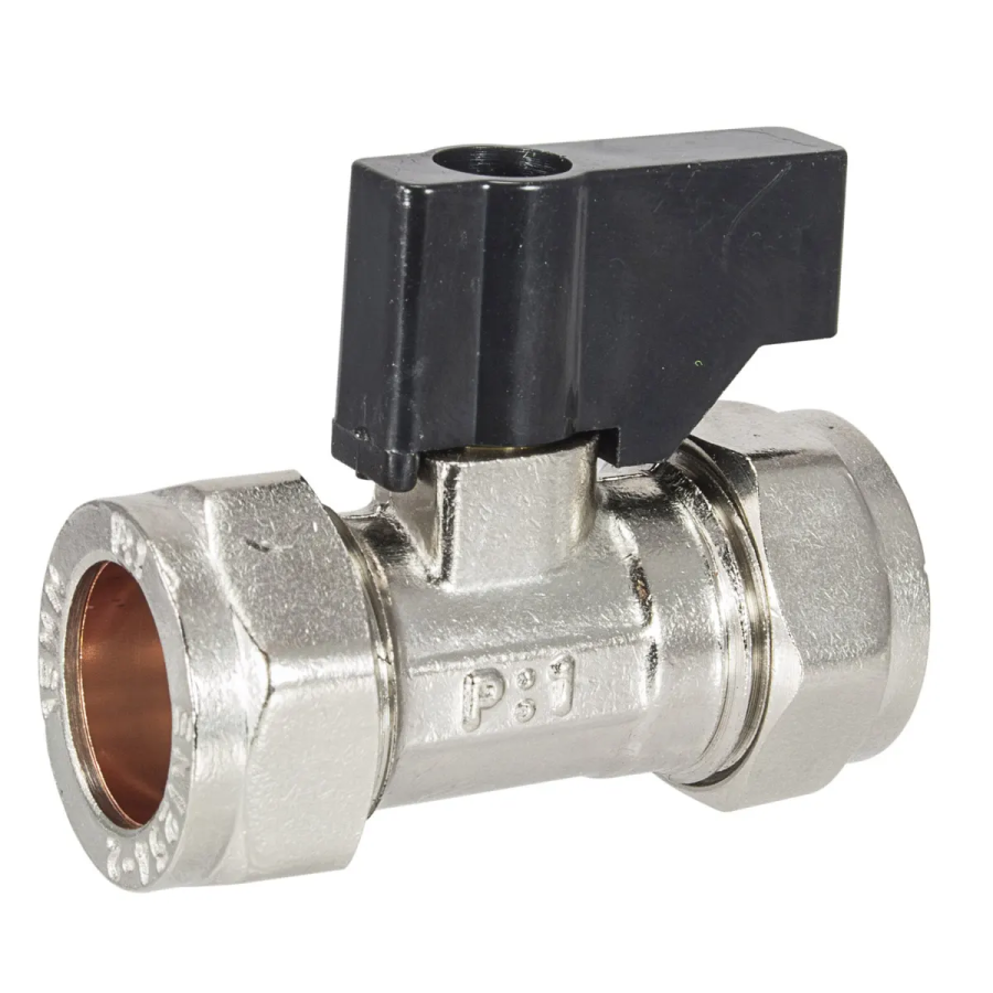 PlumbEZ Isolating Valve 22mm chrome with lever
