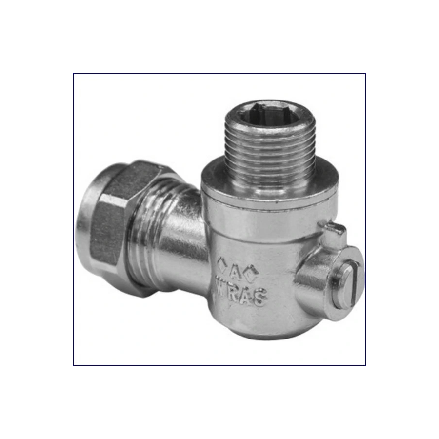 PlumbEZ Service Valve Flat faced angled 15mm x ½"