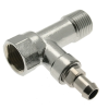 PlumbEZ Radiator Union Tail and Drain Off Drain off ½" M x F chrome