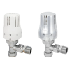 PlumbEZ Thermostatic Radiator Valve Angled, white head
