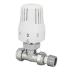 PlumbEZ Thermostatic Radiator Valve Straight, white head