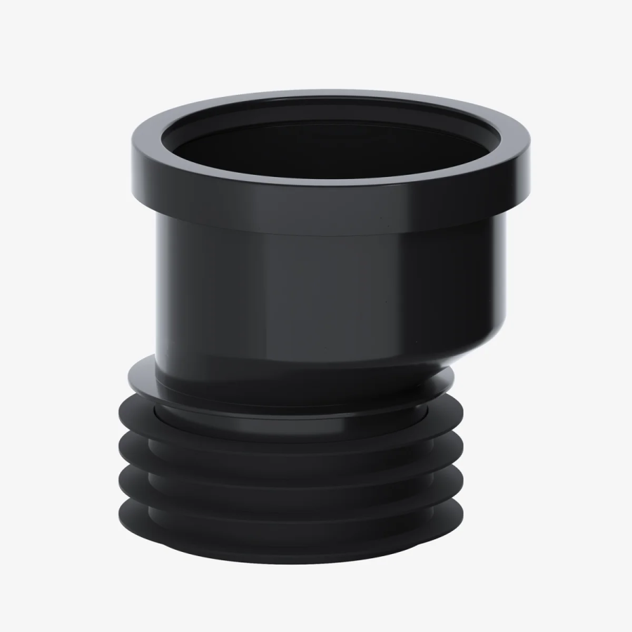 VIVA 4" Drain Connector 14mm offset, black DC02B